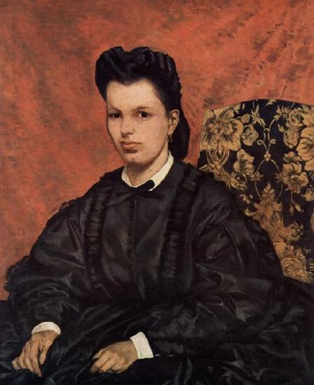 Giovanni Fattori Portrat der ersten Ehefrau des Kunstlers oil painting image